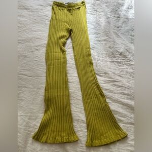 MOTHER Ribbed Flare Pants Green